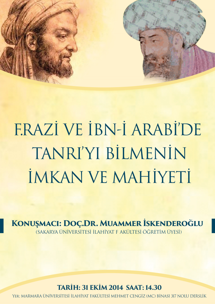 Muammer İskenderoğlu: Fahreddin Razi ve İbn Arabi'de Tanrı'yı Bilmenin İmkan ve Mahiyeti